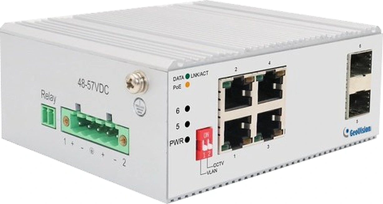Switch PoE công nghiệp 4 cổng Gigabit + 2 SFP không quản lý GV-APOE0410-E